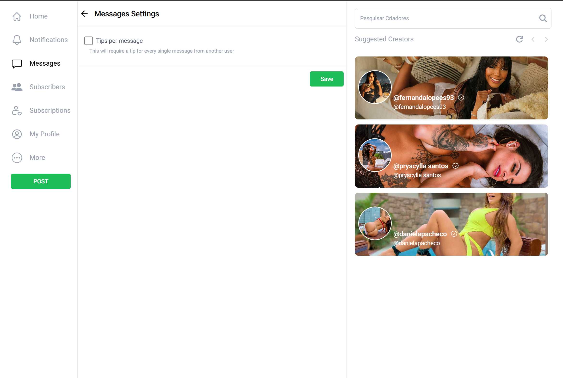 BrazilianFans charge for messages