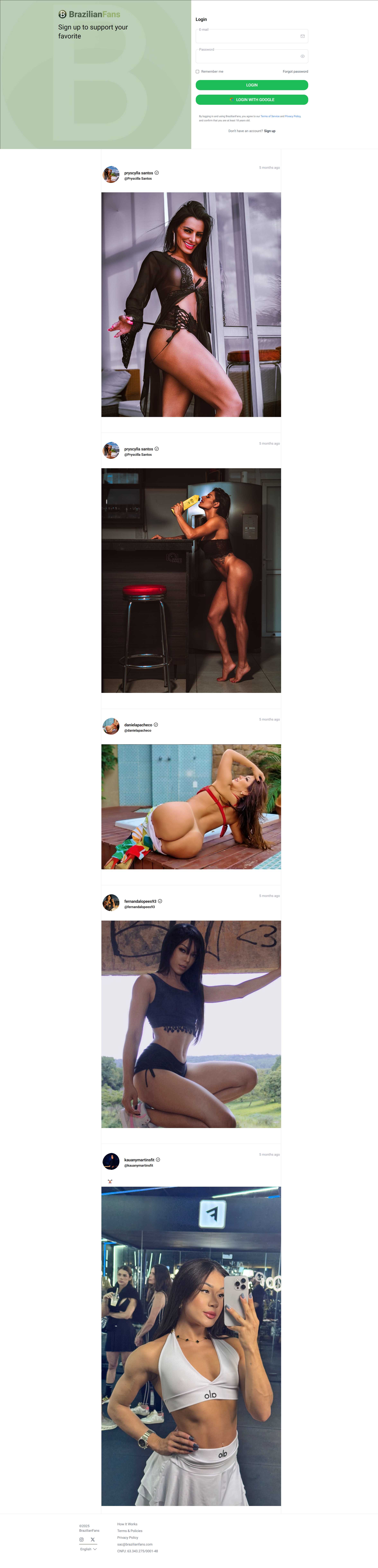BrazilianFans landing page